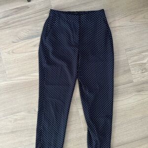 J. Crew Women's Navy Polka Dot Cropped Pants